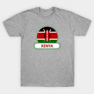 Kenya Country Badge - Kenya Flag T-Shirt